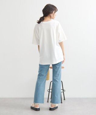 earth music&ecology Ｌｅ　ｎｏｕｖｅａｕスリットＴ Off White