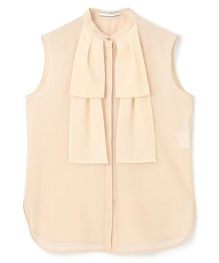 BEIGE， 【洗える】MOYE / シアーウールビックボウタイブラウス Ecru