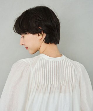 #Newans 【金子綾さんインスタライブご紹介アイテム】（前後着用可能）ピンタックシアーブラウス ホワイト