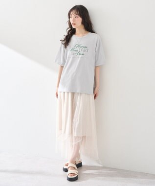 earth music&ecology Ｌｅ　ｎｏｕｖｅａｕスリットＴ Gray