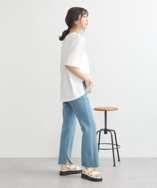earth music&ecology Ｌｅ　ｎｏｕｖｅａｕスリットＴ Off White