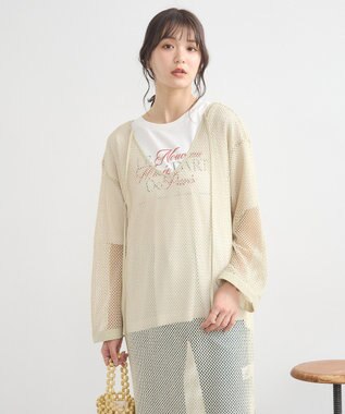 earth music&ecology Ｌｅ　ｎｏｕｖｅａｕスリットＴ Off White