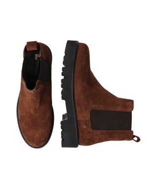 INTER-CHAUSSURES 【PASCUCCI】ラウンドトウベーシックサイドゴアブーツ ブラウンスウェード