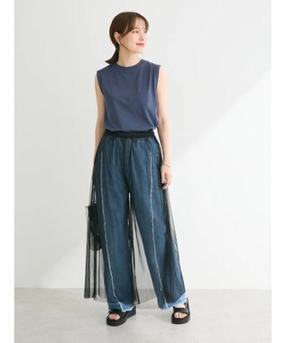 Green Parks ・Ｄｏｕｂｌｅ　Ｆｌａｇｓ　ピグメント加工ノースリＴＥＥ Navy