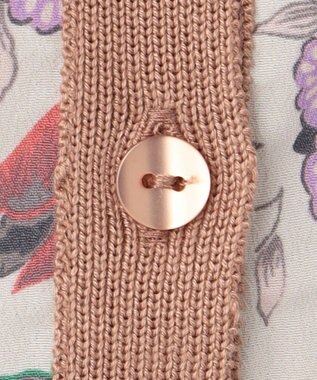 自由区 L 【アンサンブル対応・洗える】マラケシュフラワープリント長袖 カーディガン マルチ