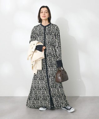 CRAFT STANDARD BOUTIQUE 総柄バイカラーワンピース