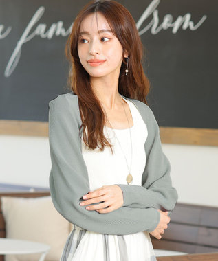 Tiaclasse 【洗える】クロップドニットボレロ