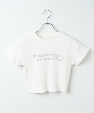 WEGO ラインストーンリブちびT ホワイト