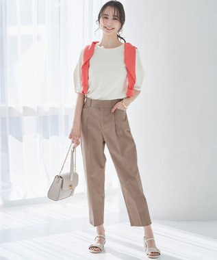 ANY SIS 【接触冷感・UVカット・撥水】クールタッチテーパード パンツ モカ