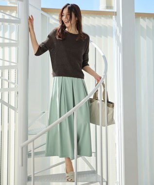 ANY 【洗濯機可/アンチピリング】ギマハーフスリーブニット ブラウン