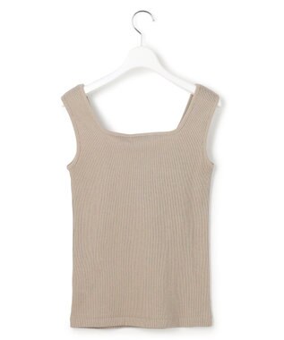 ICB L 【WEB限定カラーあり】 ブロードステッチリブ タンクトップ ブラウンラメ