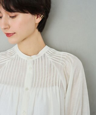 #Newans 【金子綾さんインスタライブご紹介アイテム】（前後着用可能）ピンタックシアーブラウス ホワイト