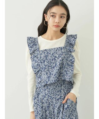 earth music&ecology 隠れウサギ柄ビスチェ Navy