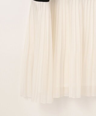 GRACE CONTINENTAL カラーブロックプリーツワンピース ブラック