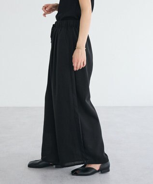CRAFT STANDARD BOUTIQUE リネンライクワイドイージーパンツ Black