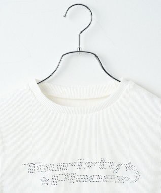 WEGO ラインストーンリブちびT ホワイト