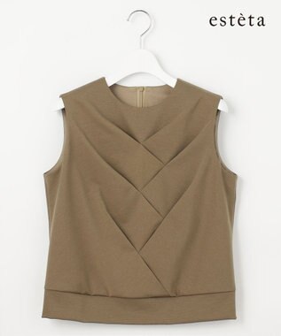23区 【エステータ】トリアセファインジャージー タックデザイン カットソー