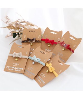 PET PARADISE 猫 首輪 コーデュロイ 【小】 【中】  ベージュ ベージュ