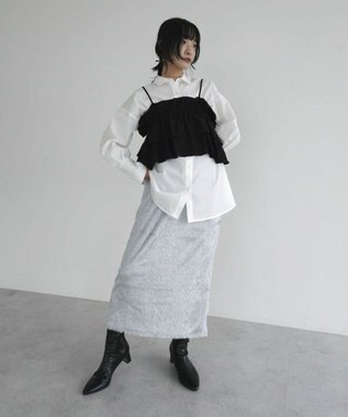 Green Parks armonia.シャギースカート Blue