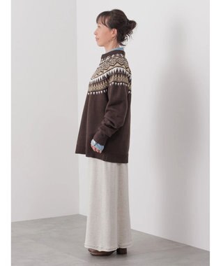 CRAFT STANDARD BOUTIQUE 【男女兼用】求心柄クルーネックニット Brown