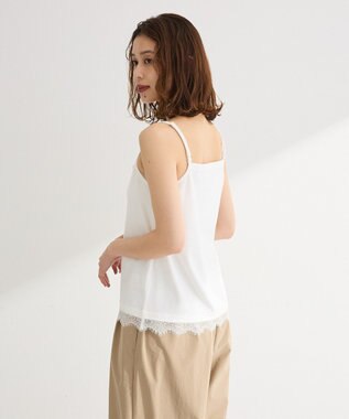 Green Parks ヒゲレーススクエアキャミソール Off White