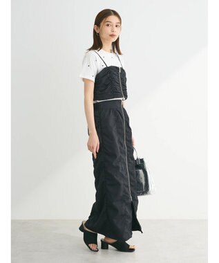 Green Parks ・ＥＬＥＮＣＡＲＥ　ＤＵＥ　シャーリングＷーＺＩＰスカート Black