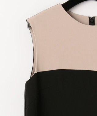 GRACE CONTINENTAL カラーブロックプリーツワンピース ブラック