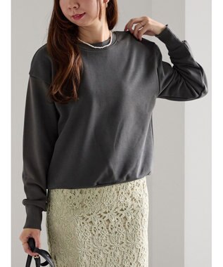 Te chichi プレート付き裏毛PO チャコールグレー