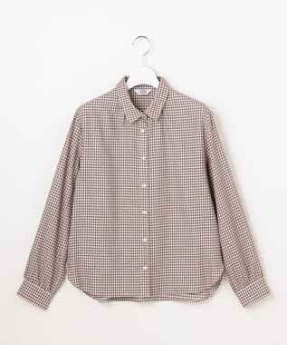 J.PRESS LADIES サイロチェック シャツ アイボリー×ネイビー×ピンク系