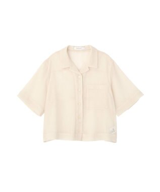 AMERICAN HOLIC シアーショート丈開襟シャツ Ivory