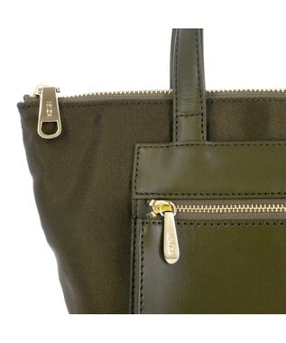 IBIZA コモド　オペラナイロン/牛革　ハンドバッグ カーキ