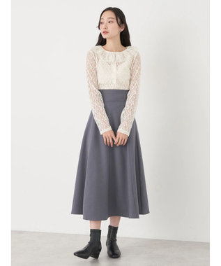 earth music&ecology ポコポコレースブラウス Ivory