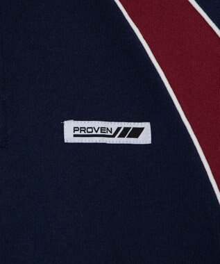 WEGO パイピング切替ショートハーフZIPスウェット ネイビー