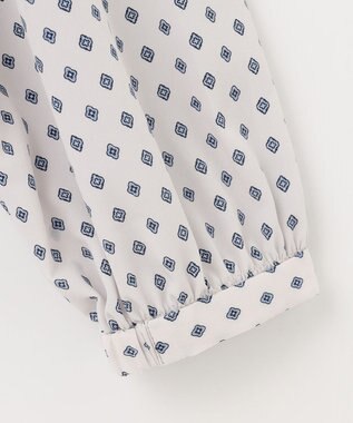 23区 L 【洗える】ジオメトリックパターン フリル ブラウス アイボリー系