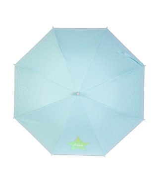 MOONBAT キッズ 晴雨兼用日傘 長傘 ビニール窓 スター 50cm 遮光 遮熱 UV ライトグリーン