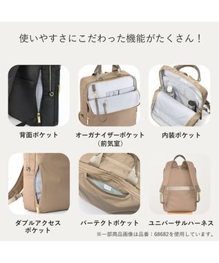 ACE BAGS & LUGGAGE ace. フィッテム レディースビジネスリュック A4 13.3インチPC 68681 エース ベージュ