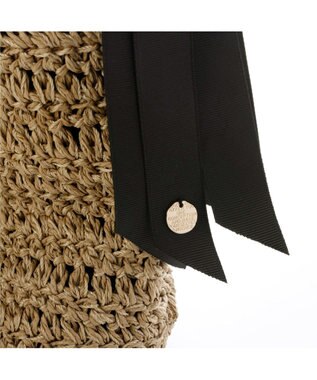 UNBILLION カシュカシュ cachecache / 下がりグログラン地柄編みトート カゴバッグ ブラック