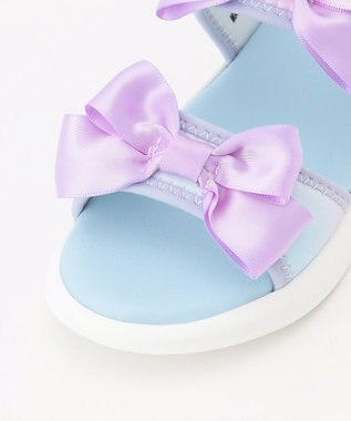 ANY KIDS リボン スポーツサンダル レインボー×ラベンダー