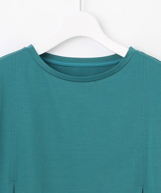J.PRESS LADIES L タイプライターライクジャージー クルーネック カットソー シーグリーン系