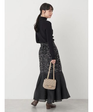 earth music&ecology 切替フラワースカート Black