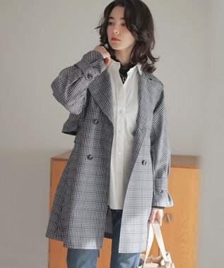 組曲 L リラクシング トレンチコート グレー×ブラック系3