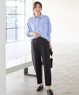 ANY オーバーサイズシャツ ブルーストライプ