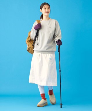 SHARE PARK LADIES 【UVカット・吸水速乾・ストレッチ・軽量・アンチピリング 】ダンボールクルーネックスウェット（S・Mサイズ） ベージュ系