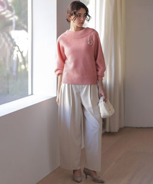 組曲 【加藤ローサさん着用】ハンサムツイルカーヴィーパンツ アイボリー系