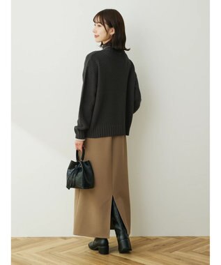 Green Parks 袖ラインカノコ編みニットプルオーバー Dark Gray