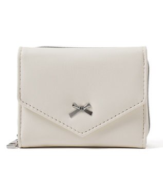 WEGO メタルリボンレターフラップウォレット ホワイト