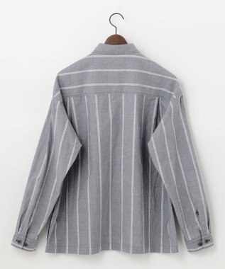 JOSEPH ABBOUD MOUNTAIN 【SPACE／UNISEX】JOE COTTONワイドストライプ シャツ ネイビー系2