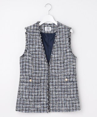 J.PRESS LADIES L ファニーツイード ジレ ネイビー系