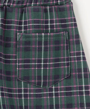 ANY KIDS 裏シャギーチェックショートパンツ グリーン系