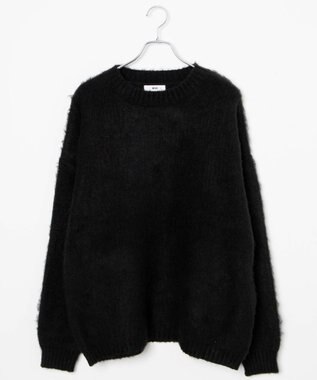 WEGO モヘアライクBIGプルオーバー ブラック